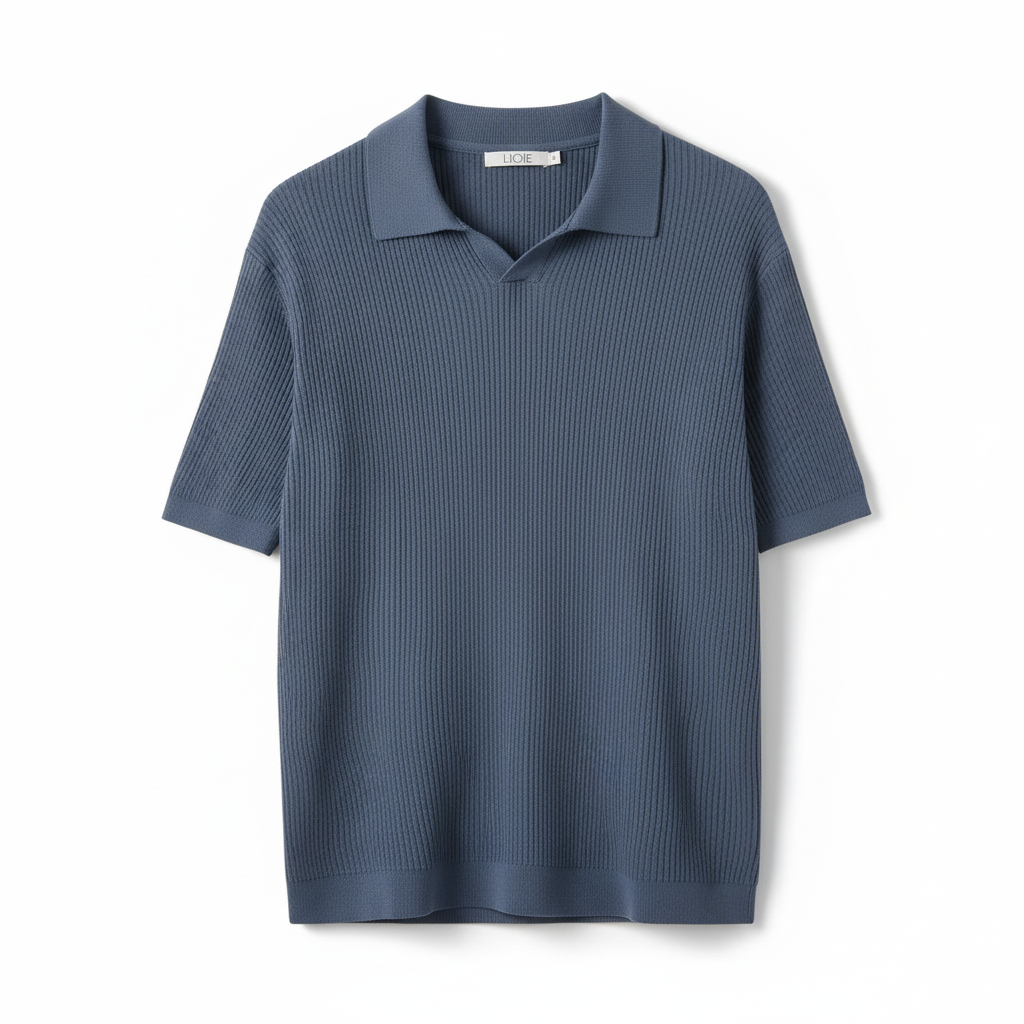 Camiseta Polo Masculina em Malha Invoux NVX162 Azul