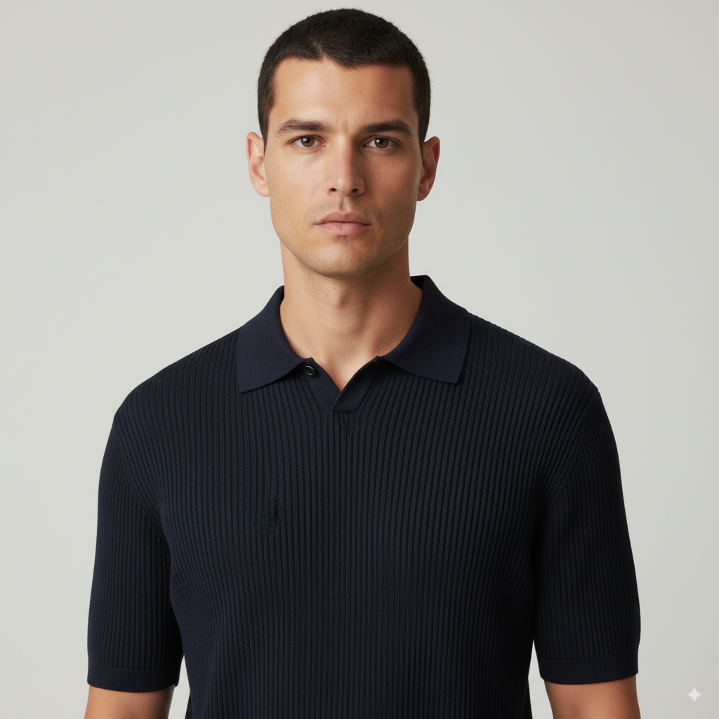 Camiseta Polo Masculina em Malha Invoux NVX162 Preto 2