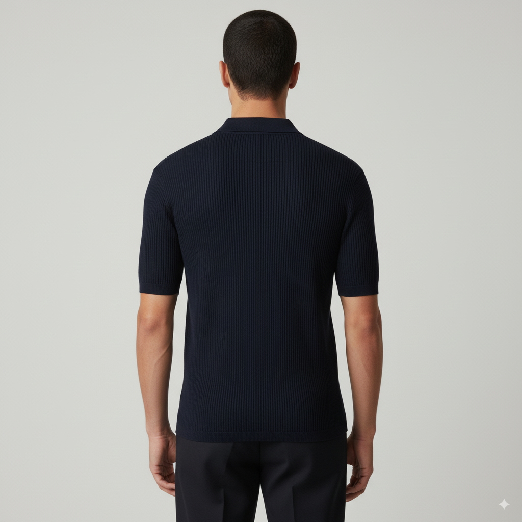 Camiseta Polo Masculina em Malha Invoux NVX162 Preto 3