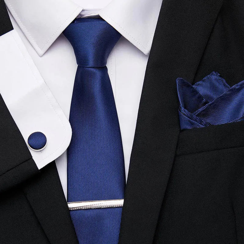 Conjunto Gravata Lisa Invoux NVX138 Azul Escuro 2