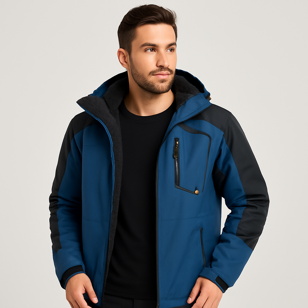 Jaqueta Impermeavel Masculina Azul Alpine NVX104 1