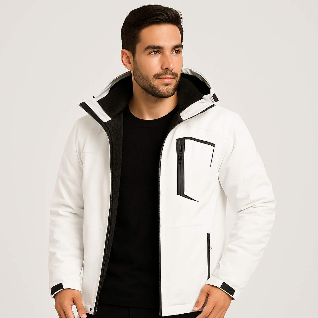 Jaqueta Impermeavel Masculina Branca Alpine NVX104 1