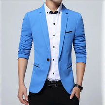 Blazer em Algodao Premium Azul Claro Milano Invoux NVX112