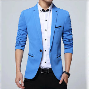 Blazer em Algodao Premium Azul Claro Milano Invoux NVX112