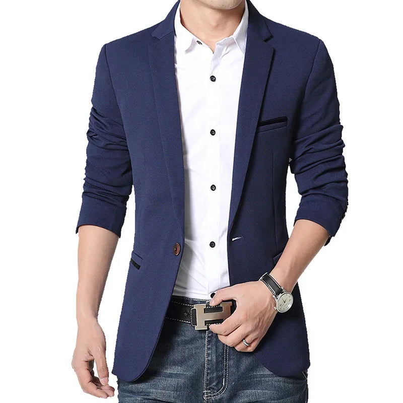 Blazer em Algodao Premium Azul Milano Invoux NVX112
