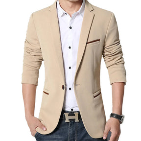 Blazer em Algodao Premium Bege Milano Invoux NVX112