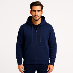 Blusa Moletom Masculina Azul com Ziper Invoux NVX129