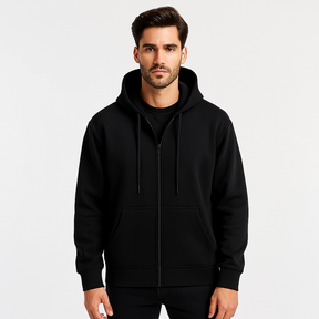 Blusa Moletom Masculina Preta com Ziper Invoux NVX129