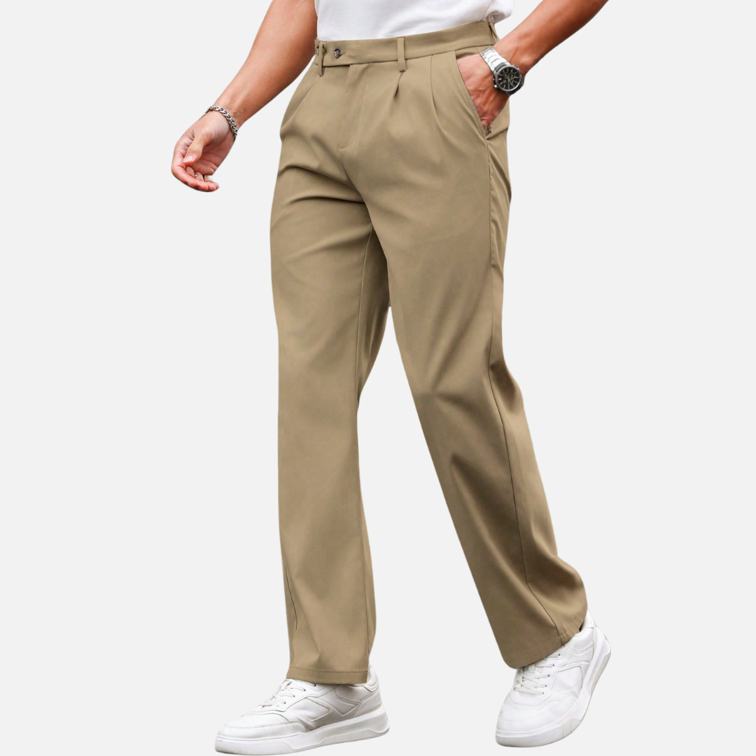 Calca Social Masculina Bege Invoux NVX121 2