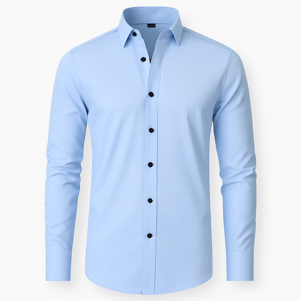 Camisa Social Masculina Manga Comprida Invoux NVX132 Azul
