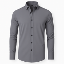 Camisa Social Masculina Manga Comprida Invoux NVX132 Cinza