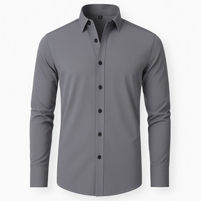 Camisa Social Masculina Manga Comprida Invoux NVX132 Cinza
