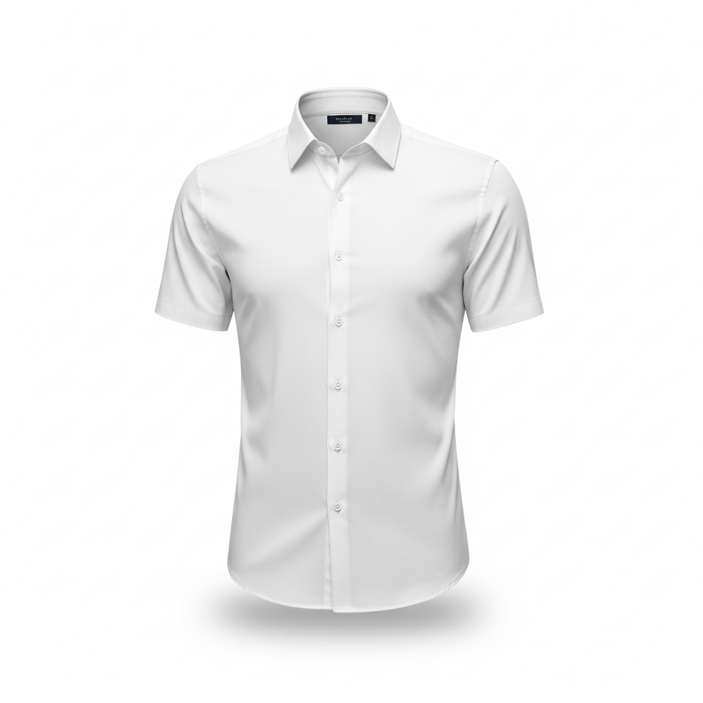 Camisa Social Masculina Manga Curta Slim Fit Invoux NVX161 Branca