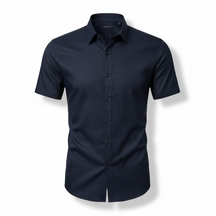Camisa Social Masculina Manga Curta Slim Fit Invoux NVX161 Preta