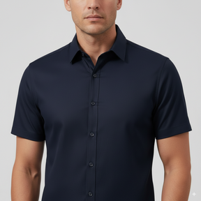 Camisa Social Masculina Manga Curta Slim Fit Invoux NVX161 Preta 2