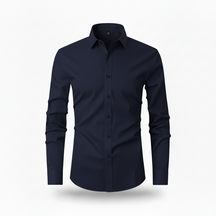 Camisa Social Masculina Manga Longa Slim Invoux NVX166 Azul Escuro