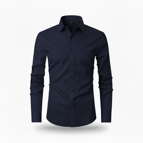 Camisa Social Masculina Manga Longa Slim Invoux NVX166 Azul Escuro