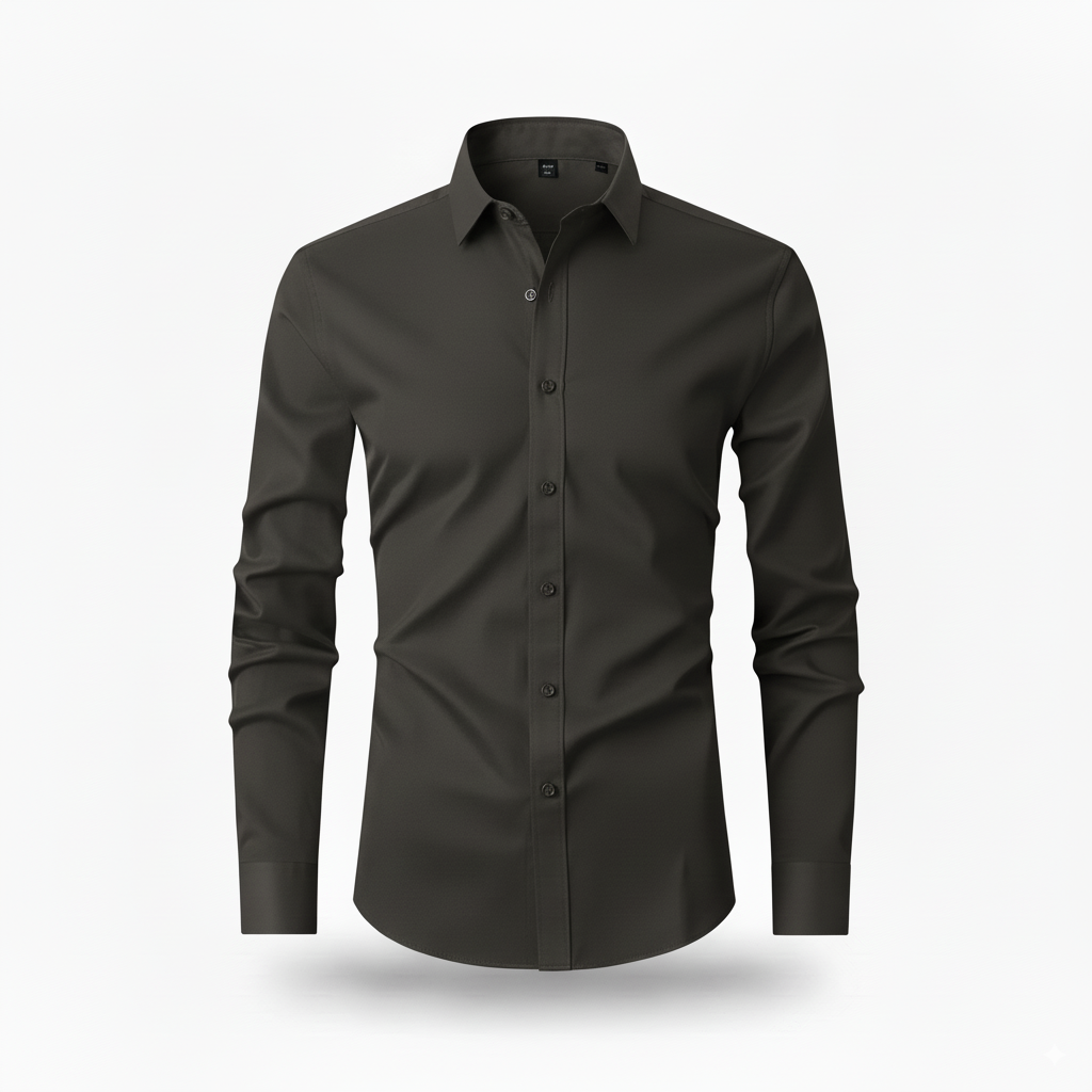 Camisa Social Masculina Manga Longa Slim Invoux NVX166 Cinza