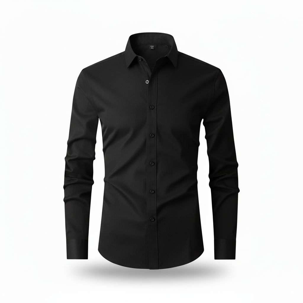Camisa Social Masculina Manga Longa Slim Invoux NVX166 Preto