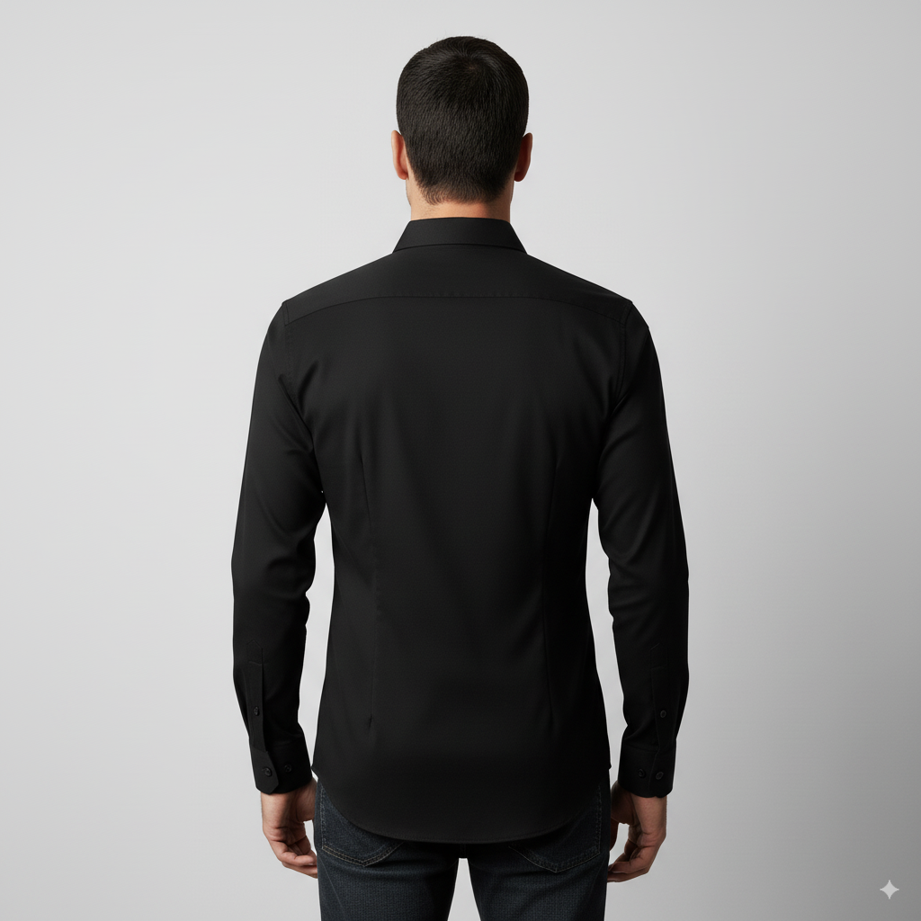 Camisa Social Masculina Manga Longa Slim Invoux NVX166 Preto 3