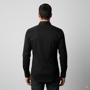 Camisa Social Masculina Manga Longa Slim Invoux NVX166 Preto 3