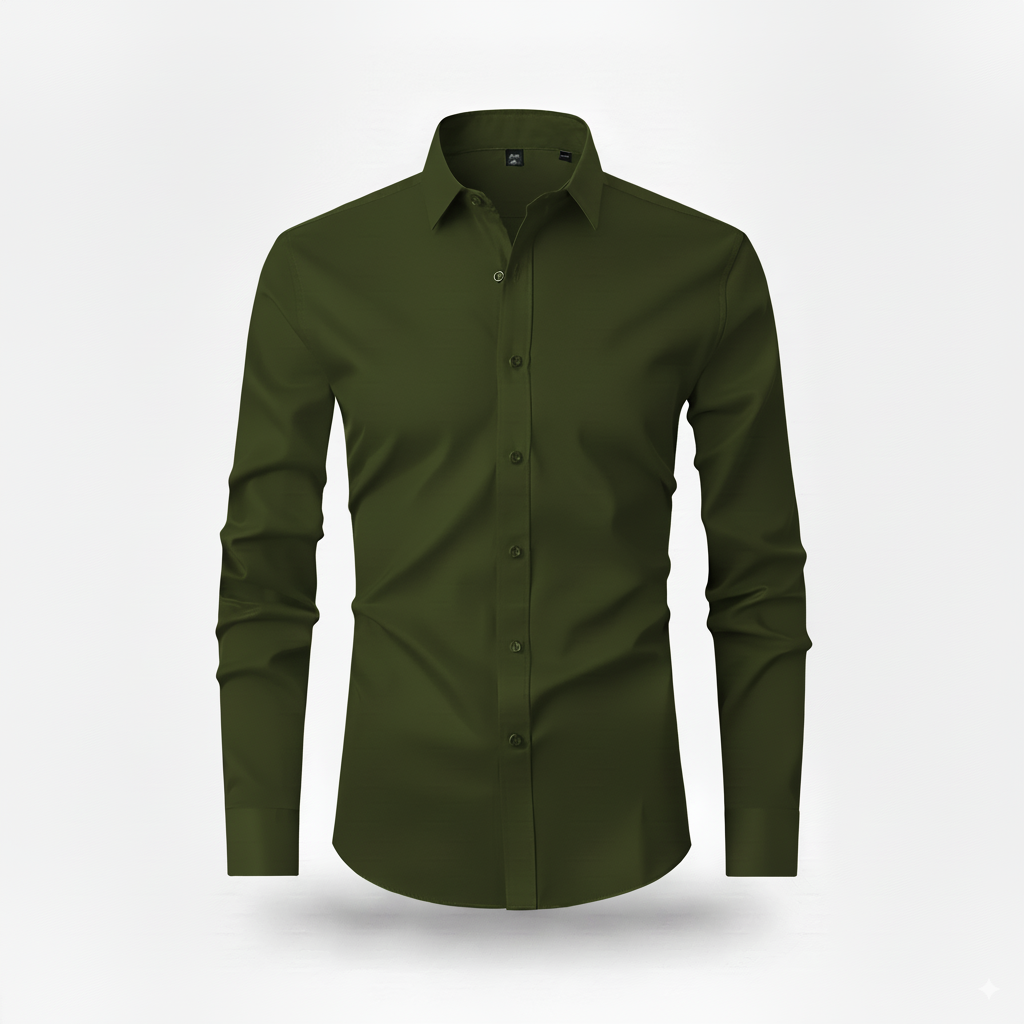 Camisa Social Masculina Manga Longa Slim Invoux NVX166 Verde