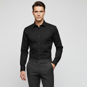 Camisa Social Masculina Manga longa Slim Fit Invoux NVX167
Preta 2