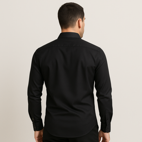 Camisa Social Masculina Slim Invoux NVX159 Preta Costas