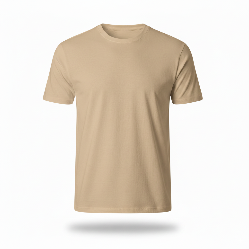 Camiseta Masculina Algodão Peruano Slim Invoux NVX164 Bege
