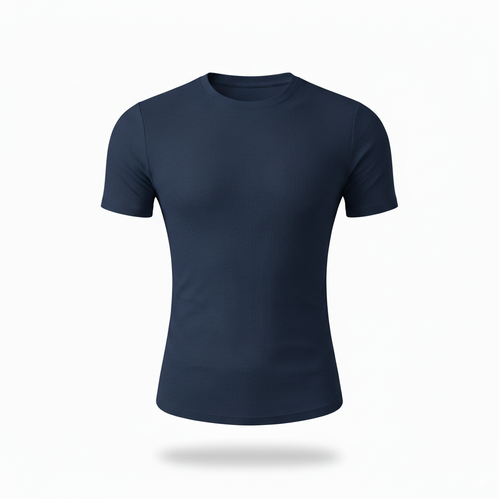 Camiseta Masculina Canelada Slim Invoux NVX163 Azul