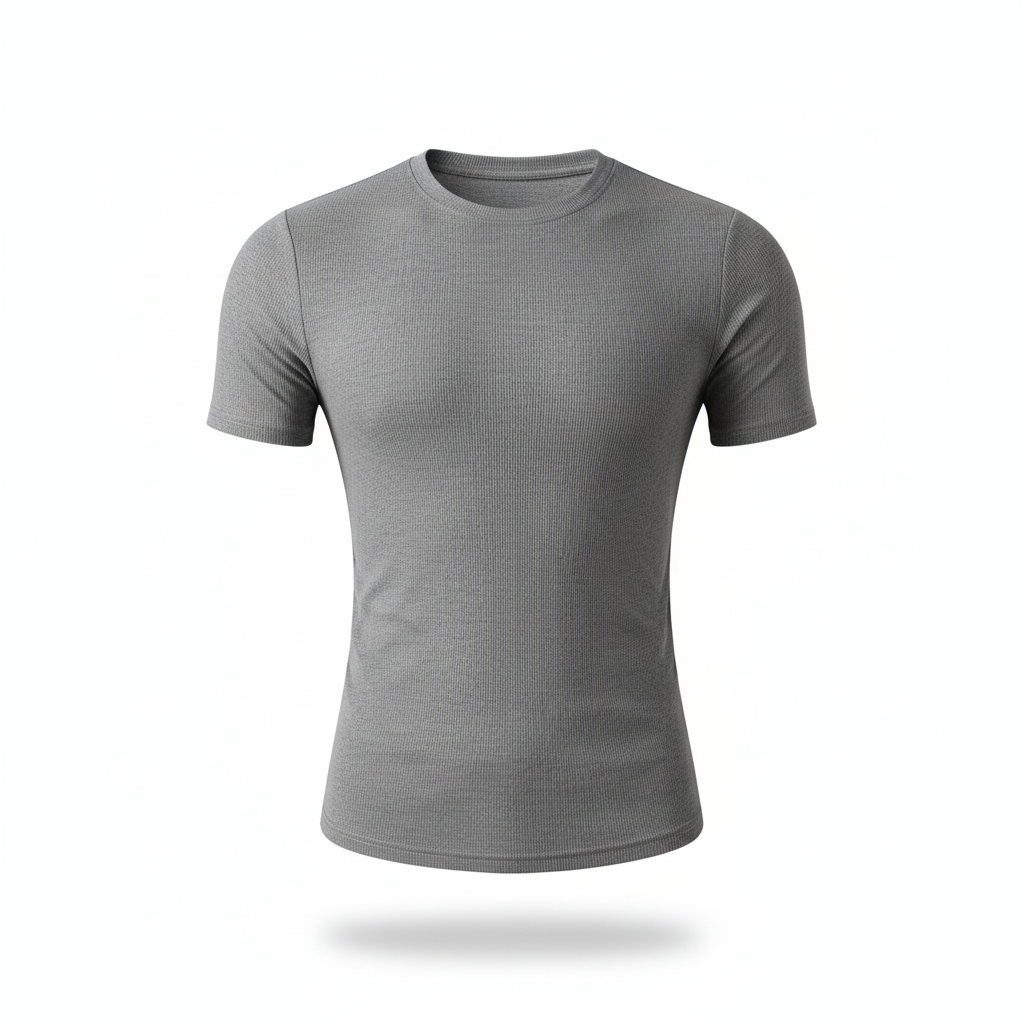 Camiseta Masculina Canelada Slim Invoux NVX163 Cinza