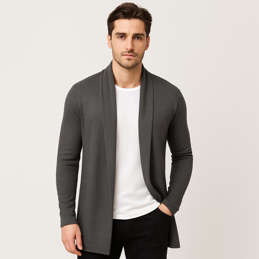 Cardigan Masculino Cinza Slim Invoux NVX126