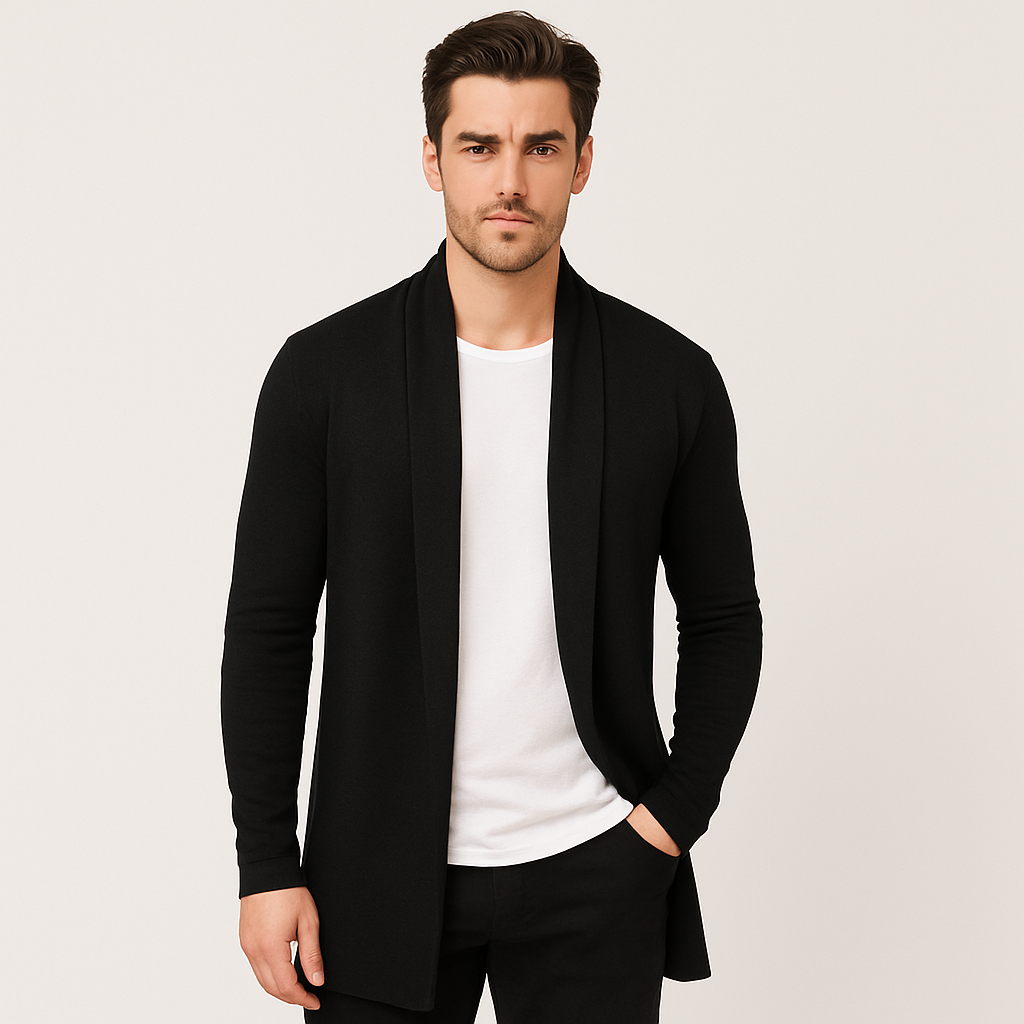 Cardigan Masculino Preto Slim Invoux NVX126