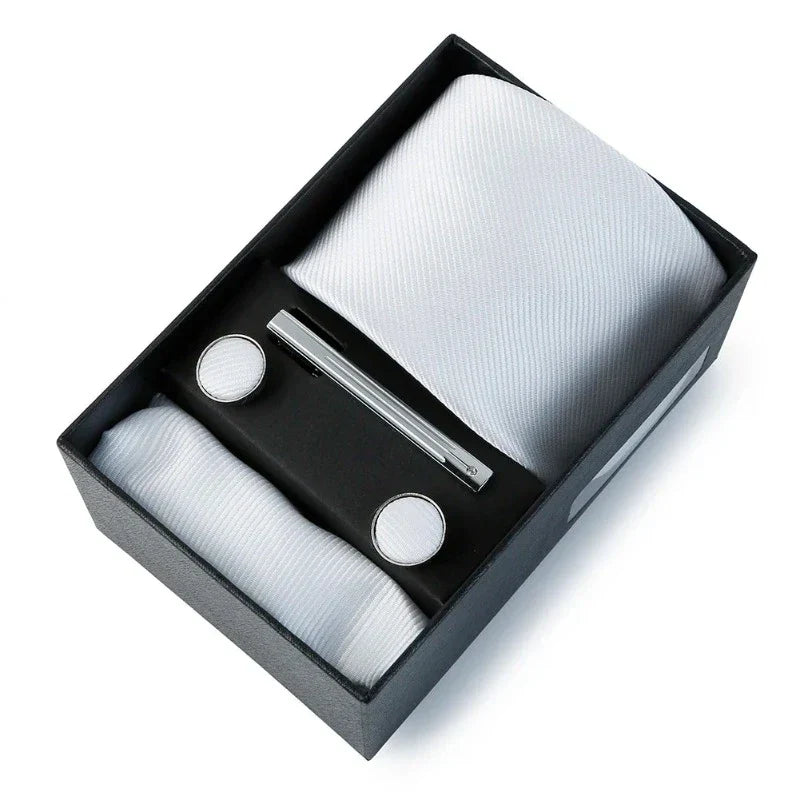 Conjunto Gravata Lisa Invoux NVX138 Azul Branco