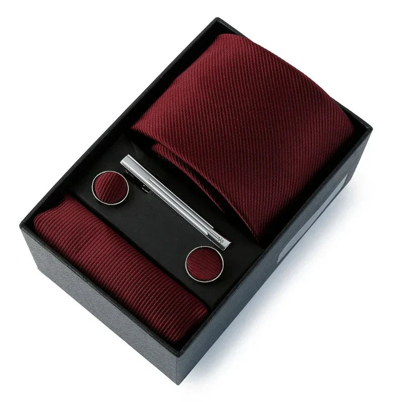 Conjunto Gravata Lisa Invoux NVX138 Vermelho Escuro