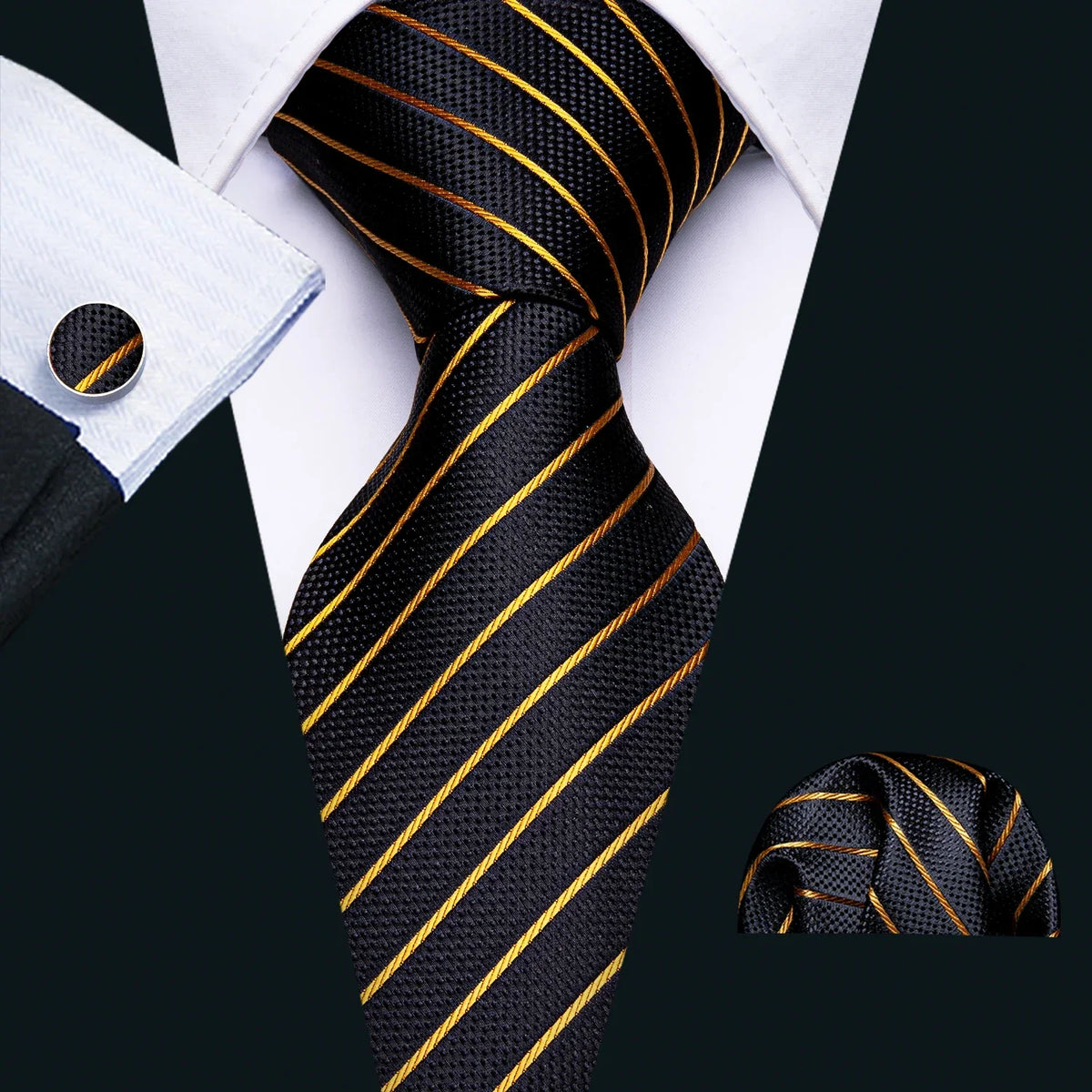 Conjunto Gravata Listrada Invoux NVX142 Preto e Amarelo