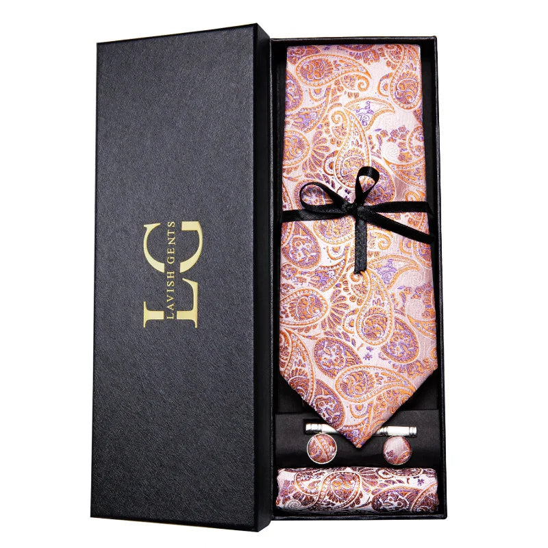 Conjunto Gravata de Seda Estampada Invoux NVX153 1234567891234567891234