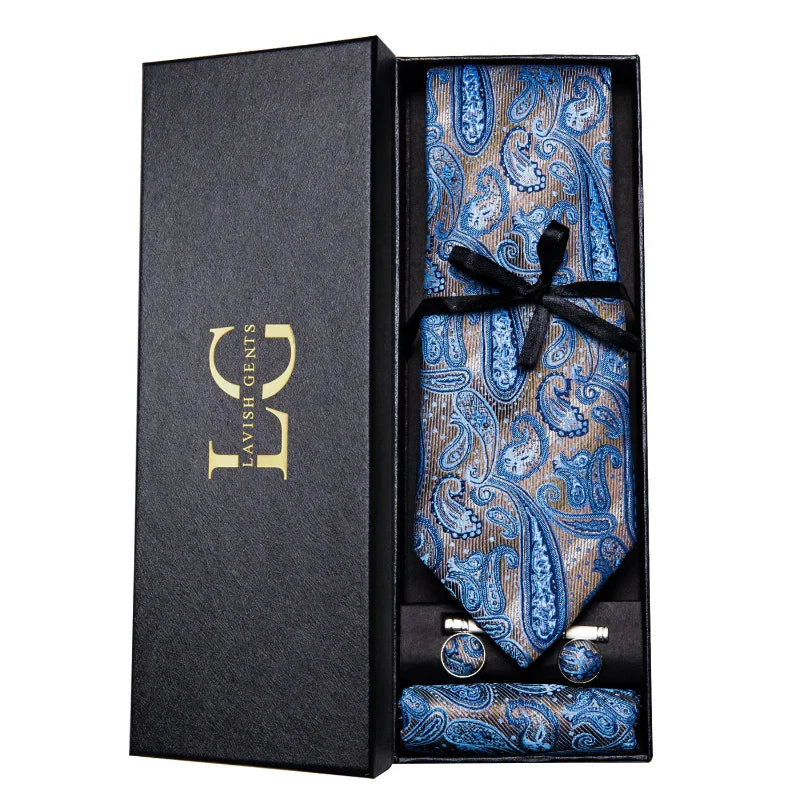 Conjunto Gravata de Seda Estampada Invoux NVX153 12345678912345678912