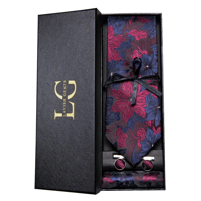 Conjunto Gravata de Seda Estampada Invoux NVX153 12345678912345678