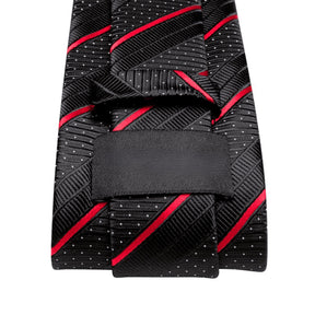 Conjunto Gravata de Seda Invoux NVX134 Preta e Vermelha 4
