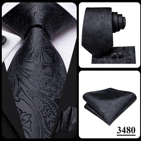 Conjunto Gravata de Seda Invoux NVX141 Preto Estamapdo 5