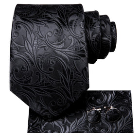 Conjunto Gravata de Seda Invoux NVX141 Preto Estampado 1