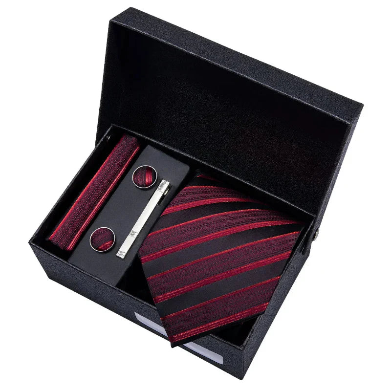Conjunto Gravata de Seda Listrada Invoux NVX149 1234567891234