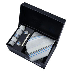 Conjunto Gravata de Seda Listrada Invoux NVX149 123456789123