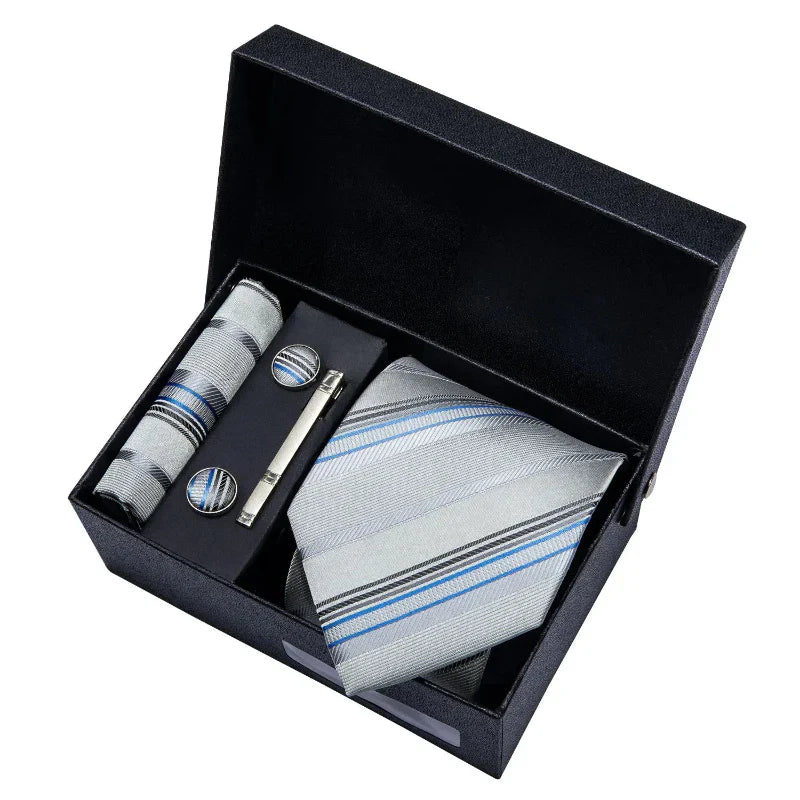 Conjunto Gravata de Seda Listrada Invoux NVX149 123456789123