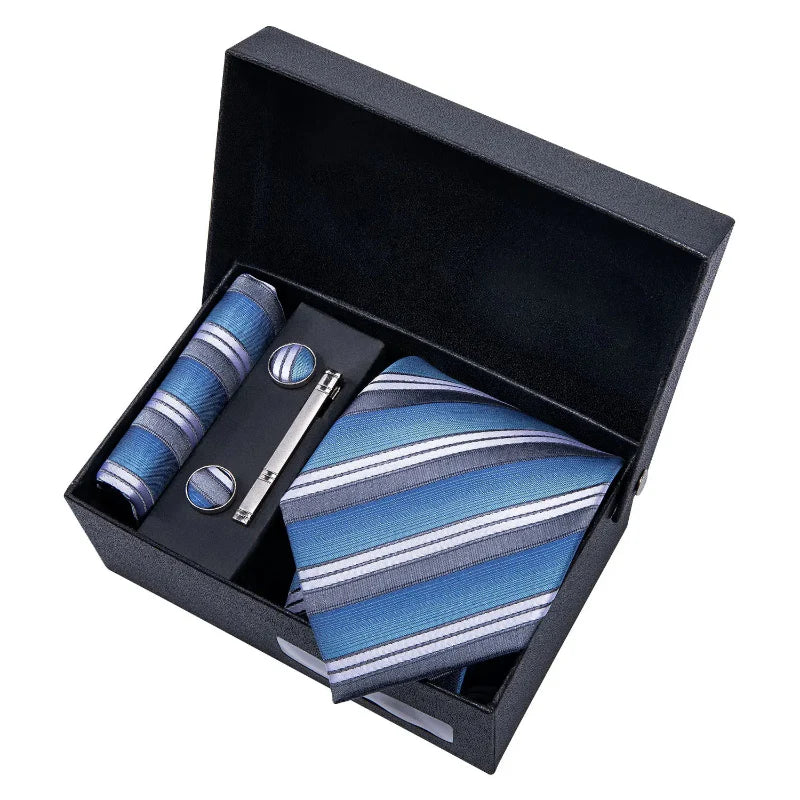 Conjunto Gravata de Seda Listrada Invoux NVX149 1234567891