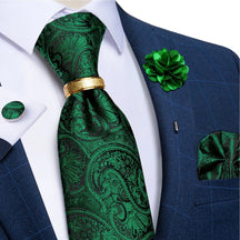 Gravata de Seda Estampada Invoux NVX139 Verde