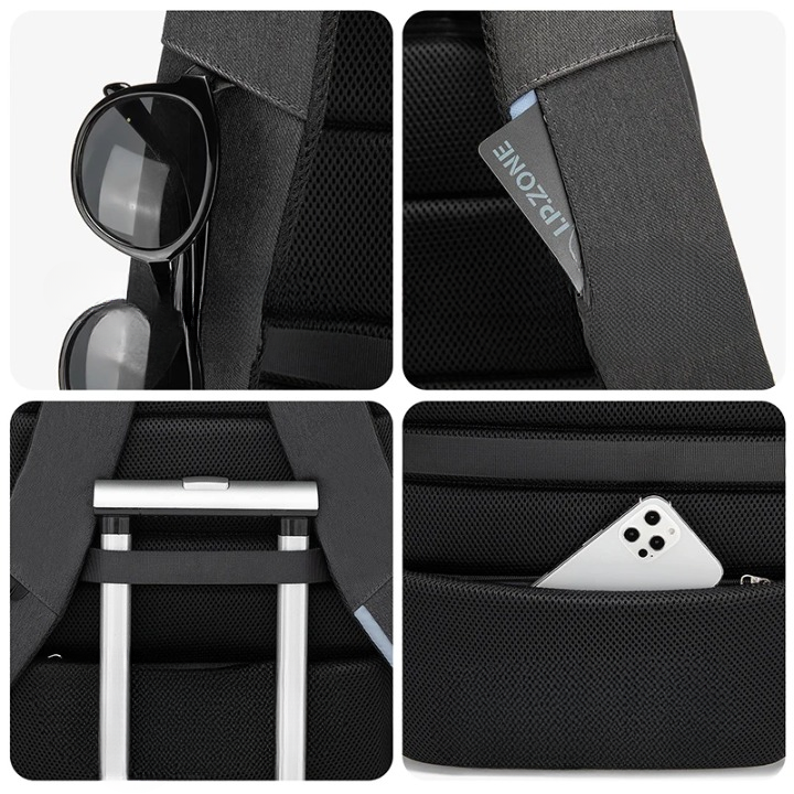 Mochila Executiva Invoux Atlas – Notebook 17", Impermeável com Porta USB