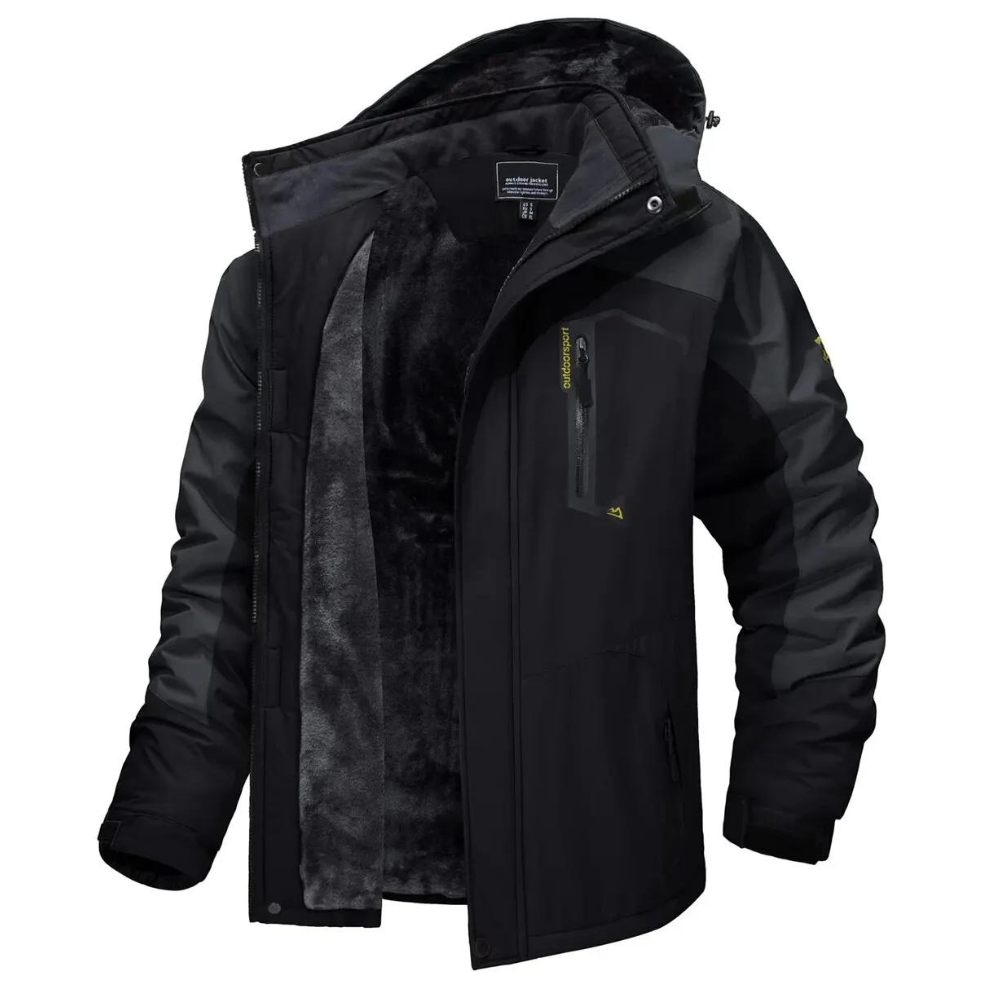 Jaqueta Impermeavel Masculina Preta Alpine NVX104
