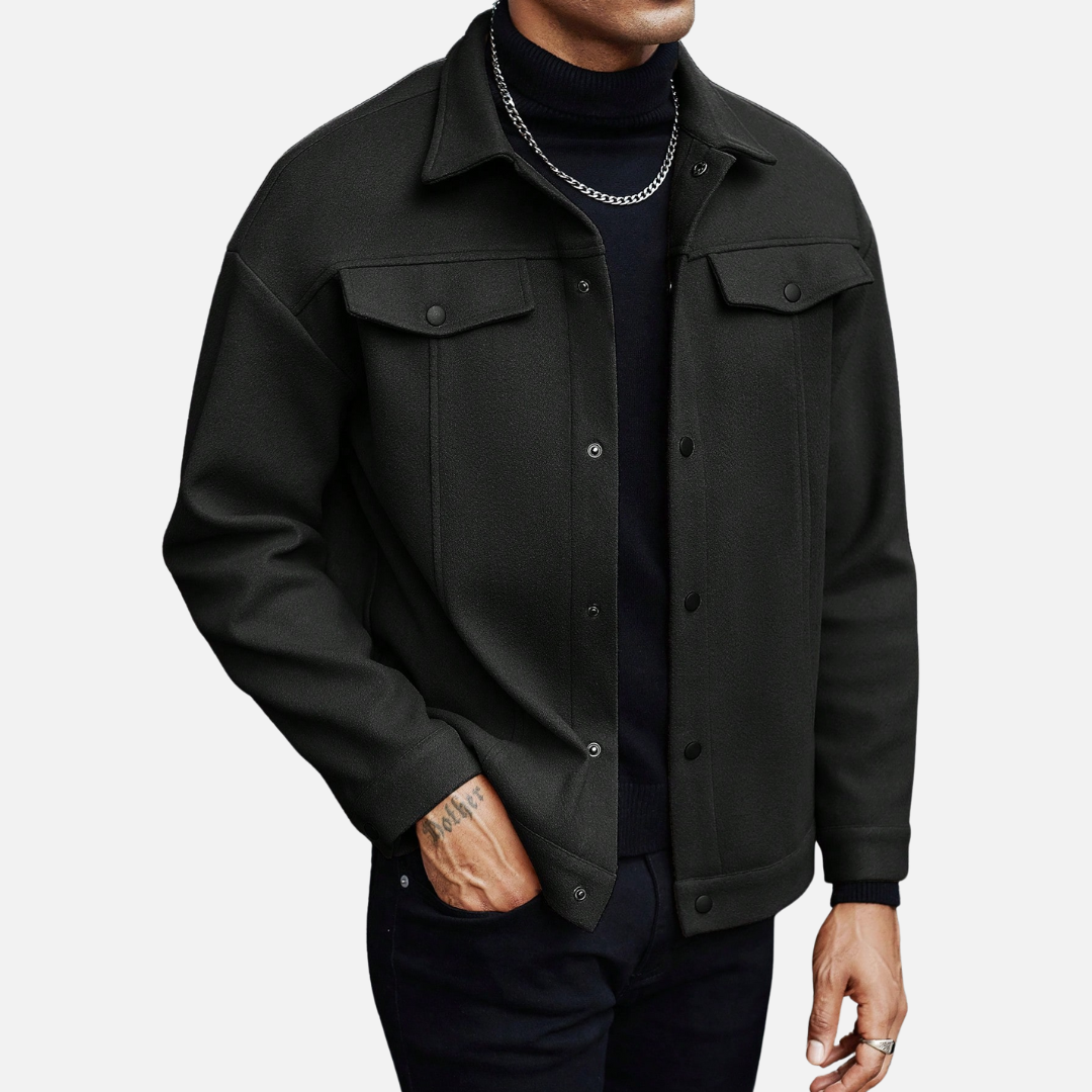 Jaqueta Masculina Veludo Preto Invoux NVX119 